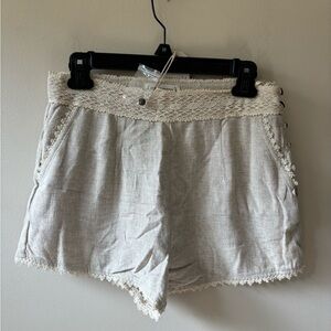 Love Riche High Waist Lace Trim Shorts NWT
